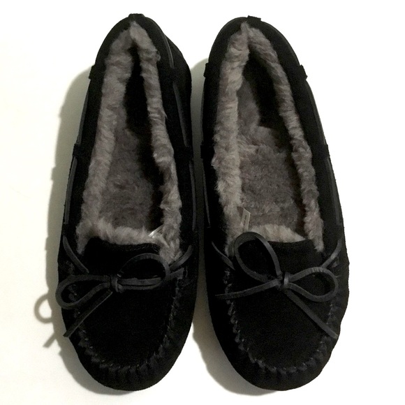 UGG Bella ll black suede moccasin loafers - Picture 2 of 10